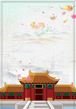 浪漫宮殿花瓣背景