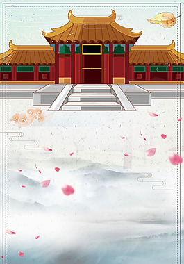 浪漫宮殿花瓣背景
