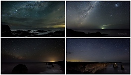 延時(shí)攝影：海洋夜晚的星空(Ocean_Sky)視頻素材