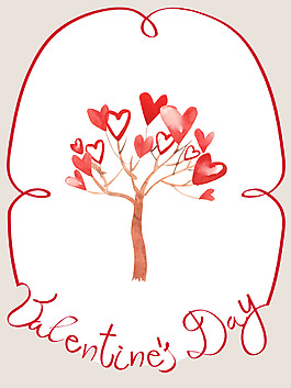 創(chuàng)意樹木情人節(jié)卡片背景