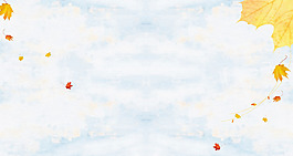 黃色樹葉淘寶全屏banner背景
