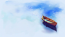 夢幻藍(lán)色水彩淘寶全屏banner背景