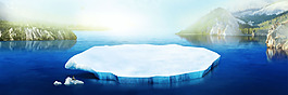 藍色湖泊淘寶全屏banner背景