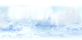 簡約藍(lán)色云朵淘寶全屏banner背景