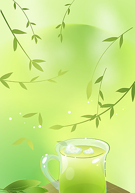 手繪春季淡飲H5背景