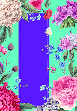 夏季花開牡丹背景素材