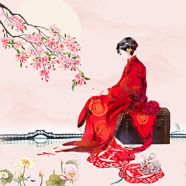 復(fù)古元素產(chǎn)品背景直通車背景中國風(fēng)背景