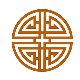 暗黃色中國風花紋png元素素材