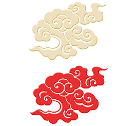 紅色歐式花紋png元素素材