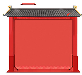 红色新年喜庆房屋png元素素材