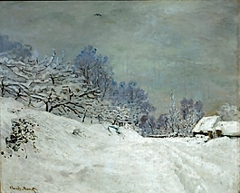 干凈靜謐雪地油畫