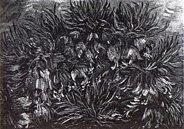 黑白灌木丛油画静物装饰画芯无框