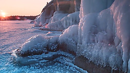 大氣夕陽(yáng)下的冰川動(dòng)態(tài)視頻素材