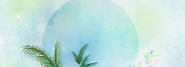 夢幻綠葉小清新背景