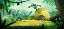 小清新绿色森林背景