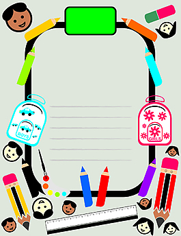 矢量卡通邊框兒童教育背景素材