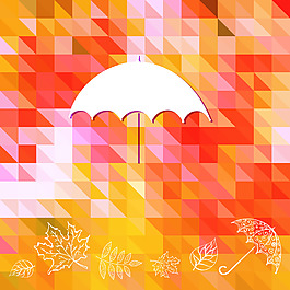 夢幻秋季雨傘背景矢量素材