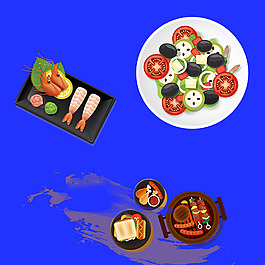 卡通手繪火鍋食材