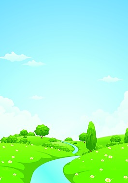 綠色卡通戶外背景模版