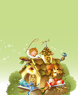 矢量卡通兒童節(jié)日慶祝背景素材