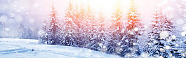 冬季夢(mèng)幻雪地淘寶全屏banner背景
