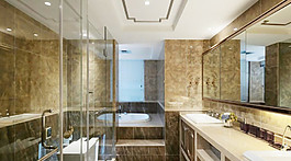 衛(wèi)生間室內(nèi)裝修玻璃隔斷圖