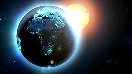 太陽地球變換特效循環視頻素材