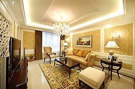 現(xiàn)代時尚新中式風(fēng)格客廳裝修效果圖