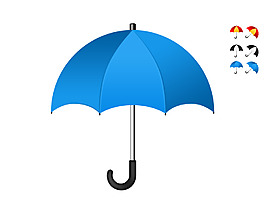 藍(lán)色雨傘icon圖標(biāo)