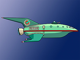 綠色星球快車船PSD圖標
