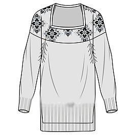 花紋線稿開衫毛衫服裝設計(10)