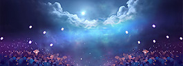 浪漫天空燈光背景