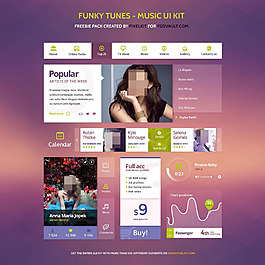 視頻網站UI元素PSD分層素材