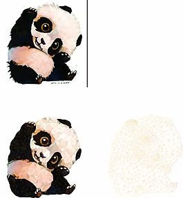 手工繪制可愛(ài)熊貓裝飾圖案素材