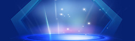 藍(lán)色大氣幾何星光淘寶banner背景