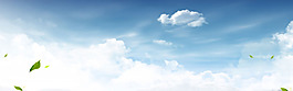 唯美天空漂浮叶子淘宝banner背景