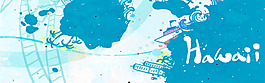手繪海外地圖淘寶banner背景