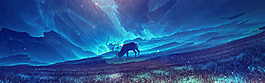宇宙星空唯美發光體淘寶banner背景