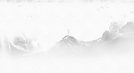 手繪峰頂云海仙境海報banner