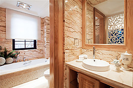 新中式禪意浴室裝修效果圖