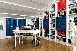 現(xiàn)代歐式時(shí)尚書房組裝柜裝修效果圖