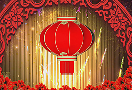 大紅燈籠喜慶晚會視頻素材