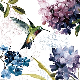 水粉畫丁香花裝飾畫