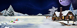 浪漫圣誕節(jié)雪夜背景