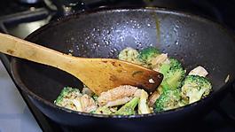 實(shí)拍西藍(lán)花烹飪過程實(shí)拍素材