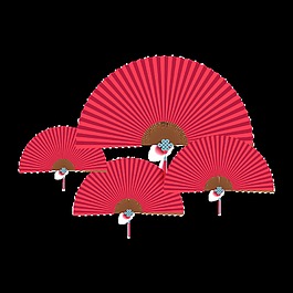 中秋扇子装饰素材