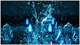 水鼓大氣浪花水晶視頻素材