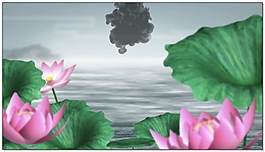 竹露荷風背景素材