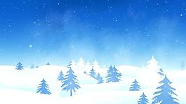 冬季夢幻雪花圣誕樹背景視頻素材