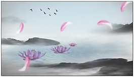 竹露荷风背景素材